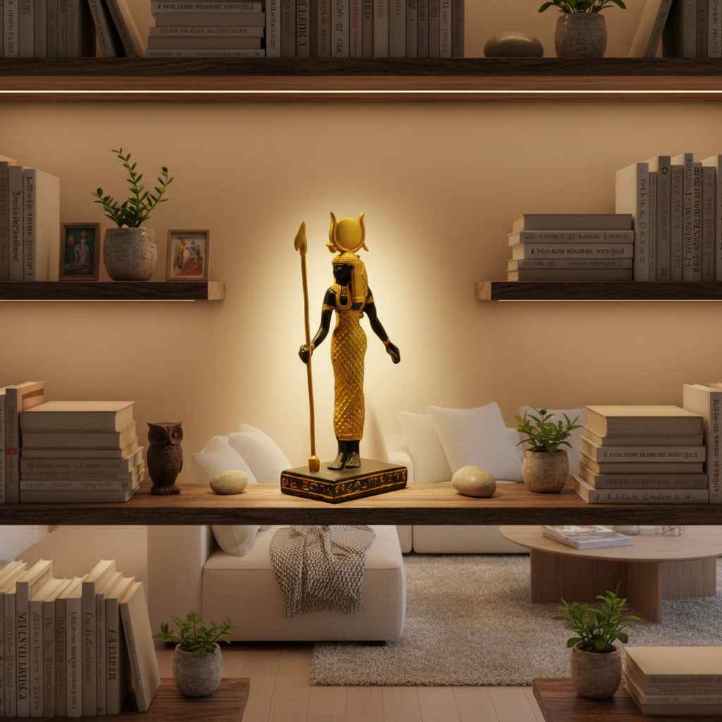 Small Hathor Statue for Spiritual Decor and Collectibles