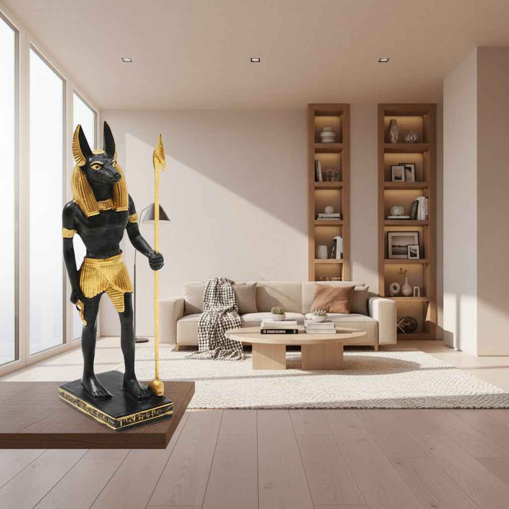 Small Anubis Statue for Home Decor and Spiritual Protection