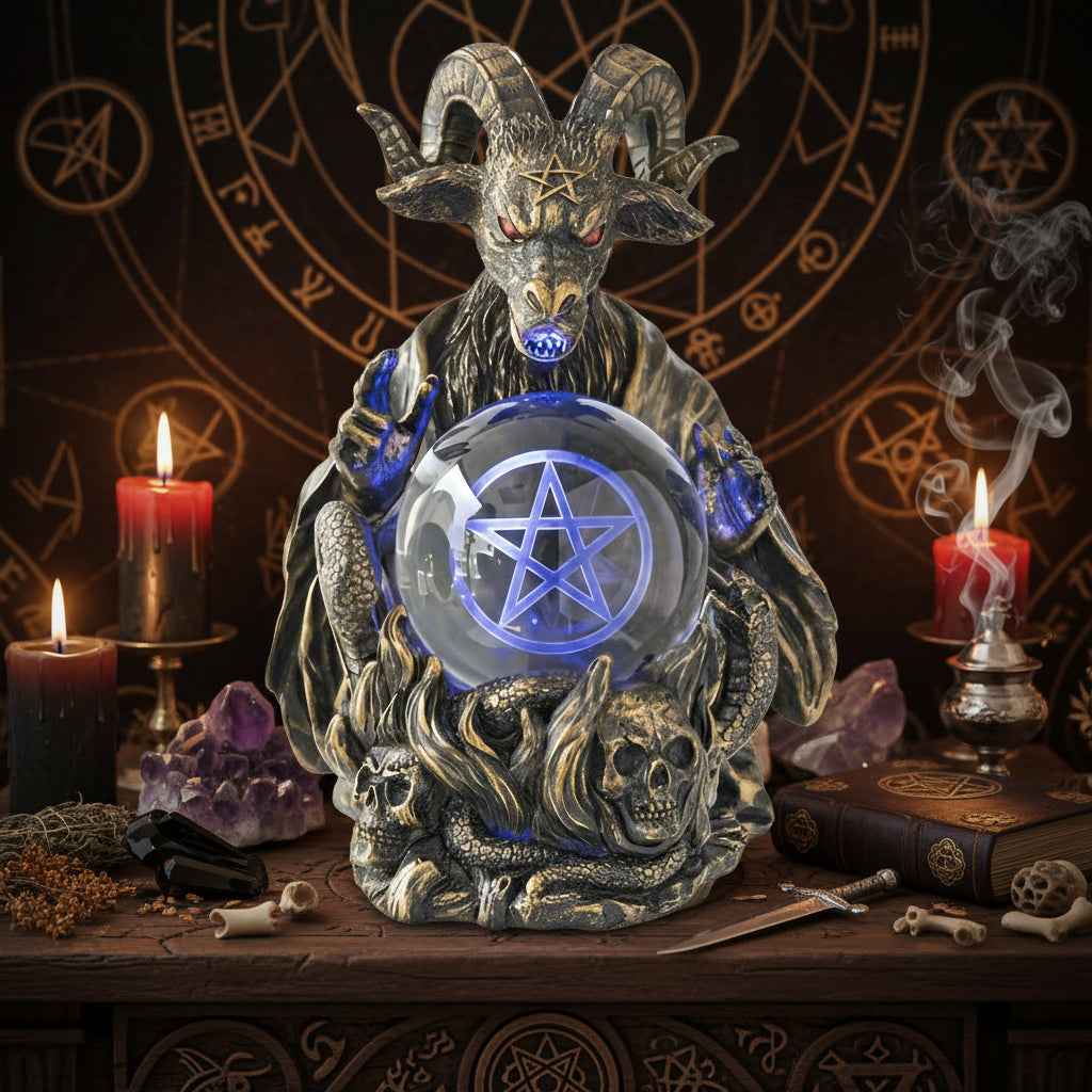 Baphomet Statue W/Led Ball