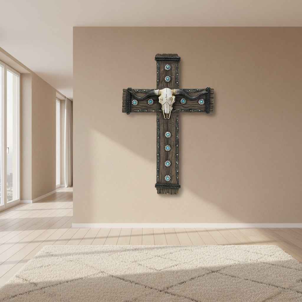 Western Crucifix Wall Plaque – Elegant Religious Home Decor