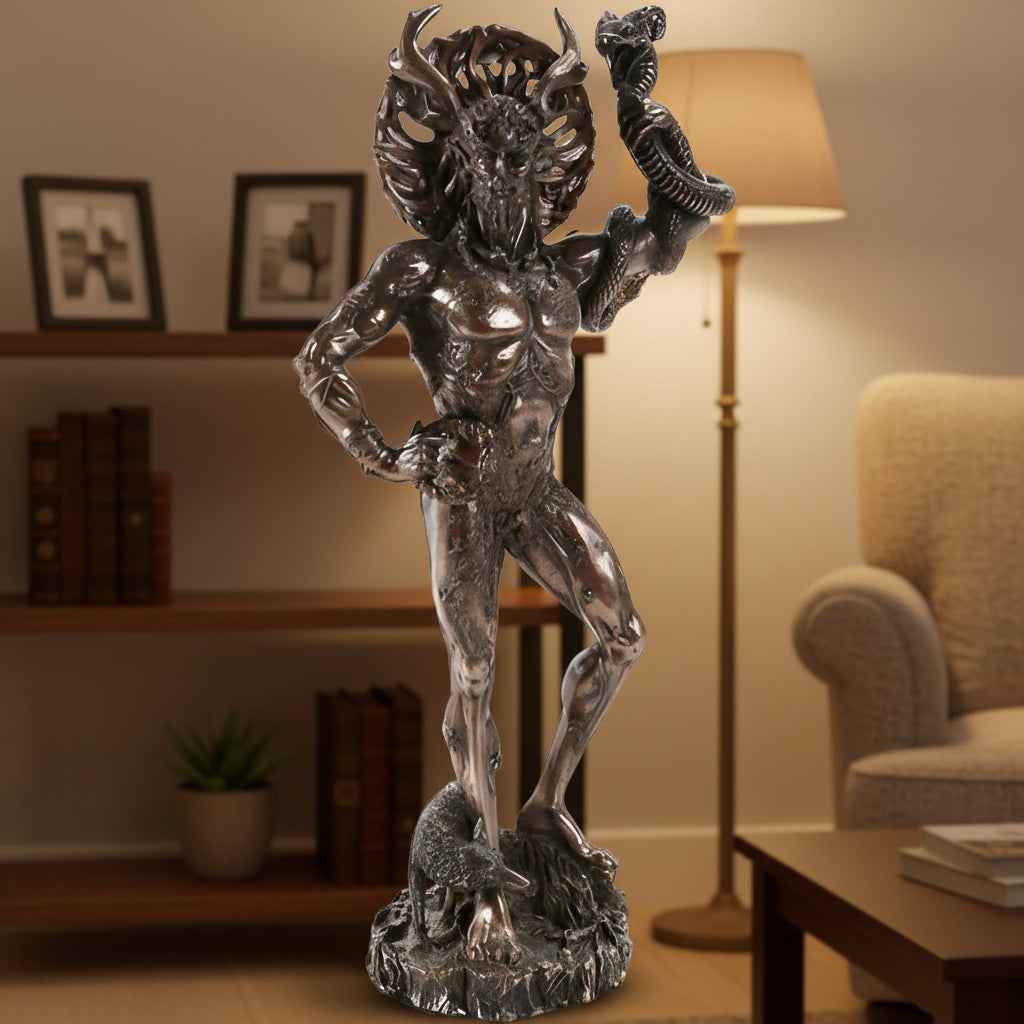 Cernunnos Statue - Handcrafted Pagan Decor for Spiritual Practices