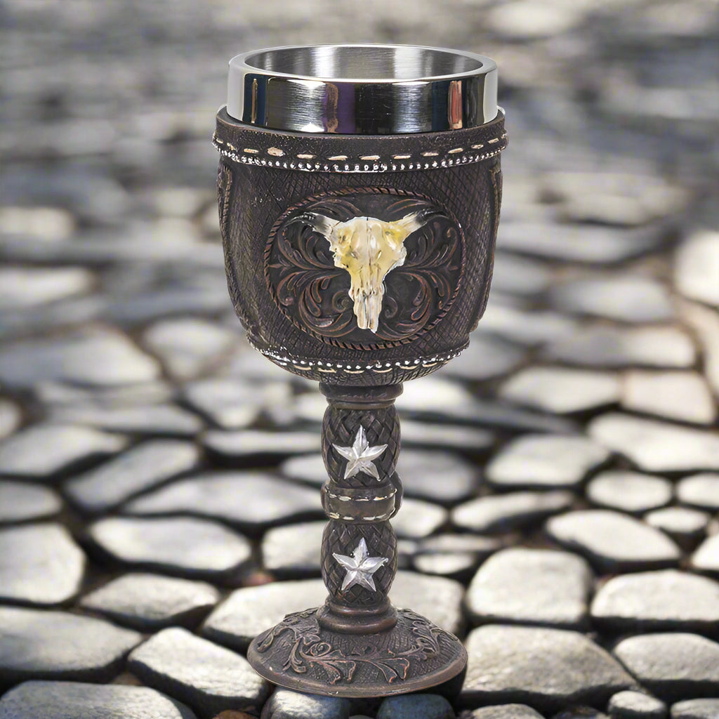 Western Cow Skull Goblet