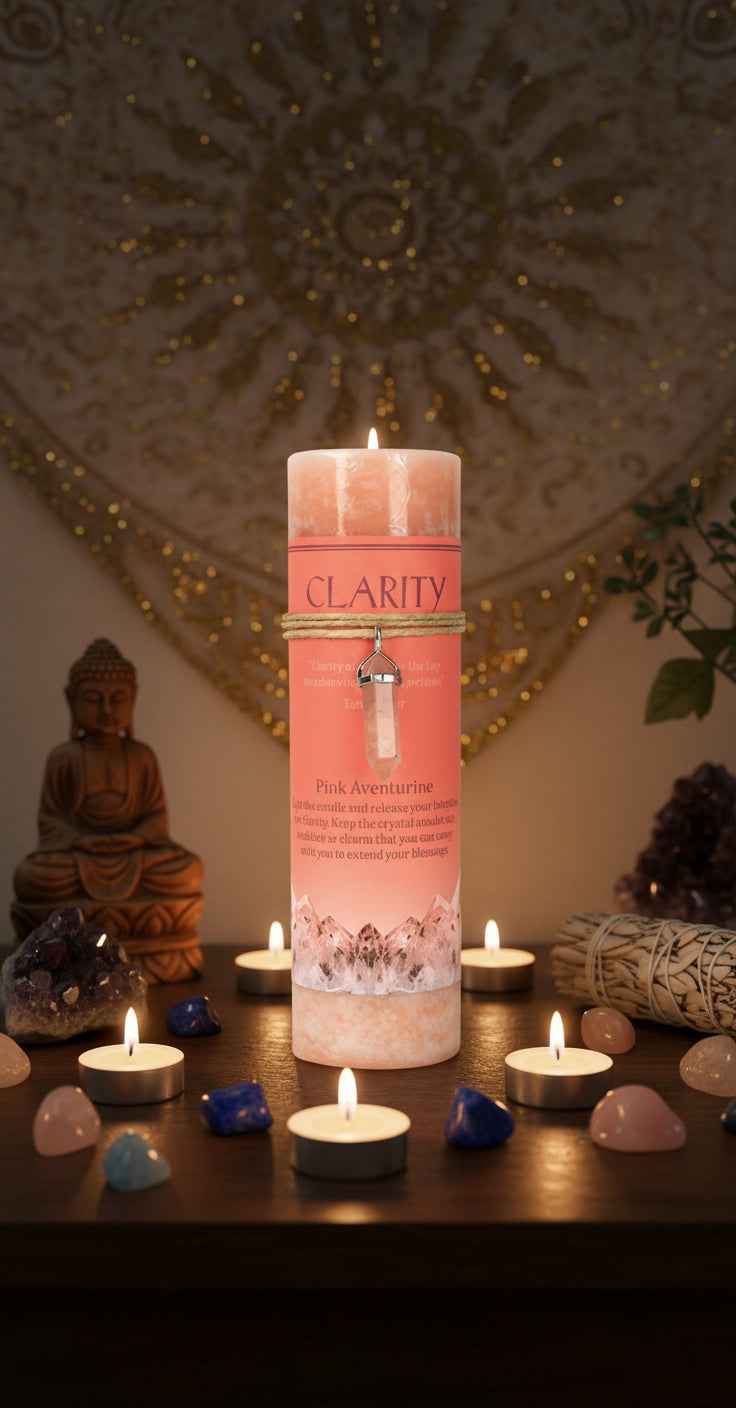 Clarity Crystal Energy Candle for Enhanced Focus and Positive Vibes