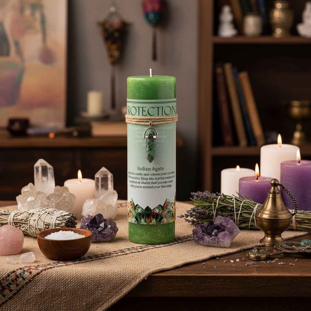 Protection Crystal Energy Candle for Enhanced Wellness and Safety