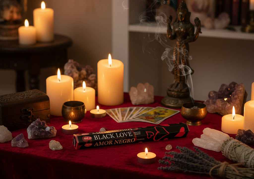 Hem Hexagon Black Love Incense Sticks for Serenity and Romance