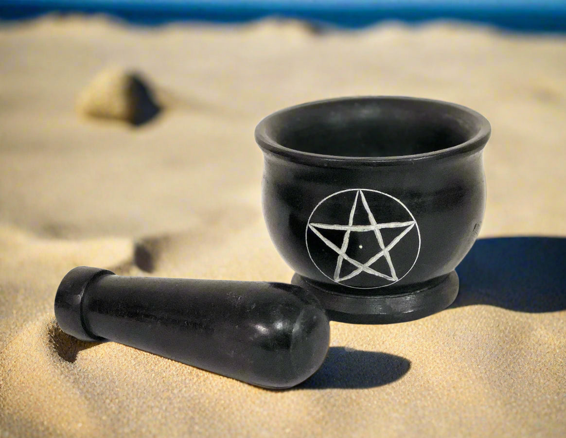 Stone Mortar and Pestle (Pentacle)