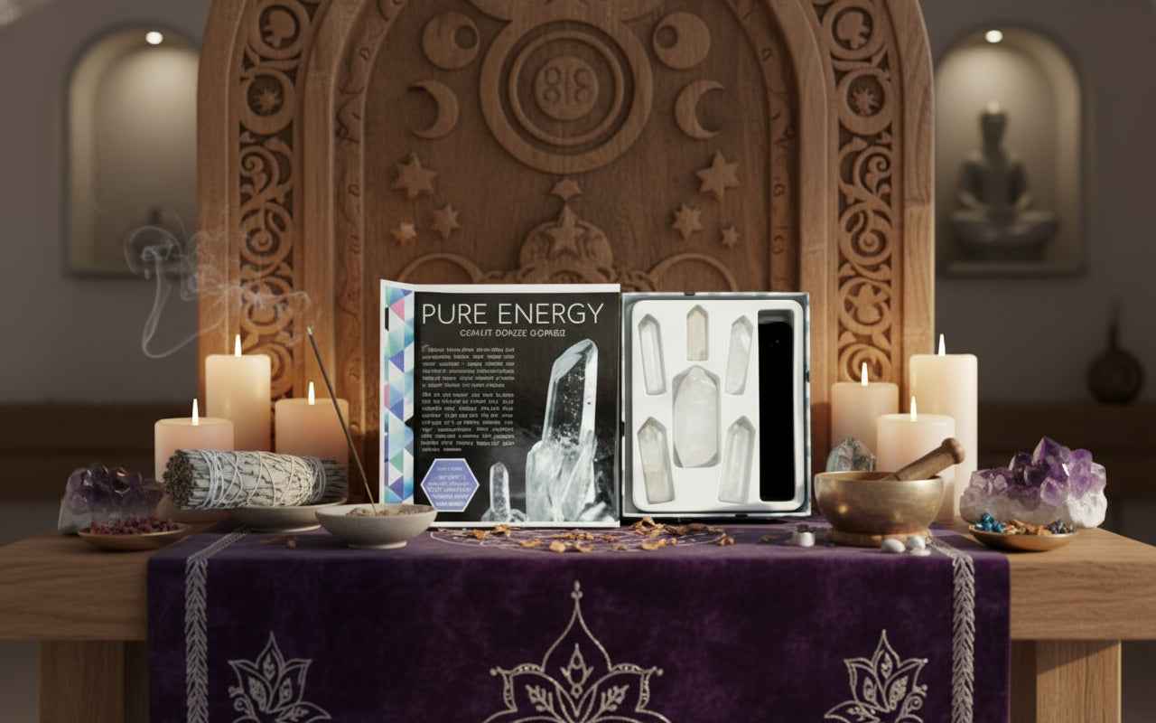 Pure Energy Natural Quartz Crystals Kit for Enhanced Well-Being and Clarity