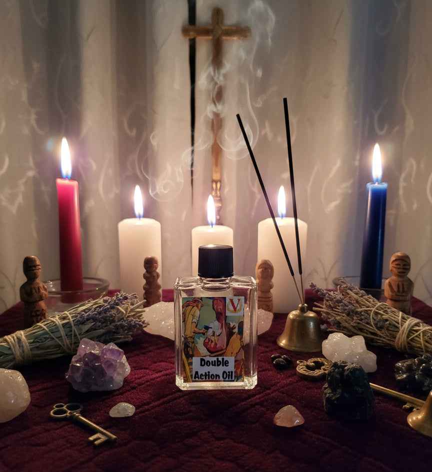 Double Action Anointing Oil for Spiritual Healing and Blessings