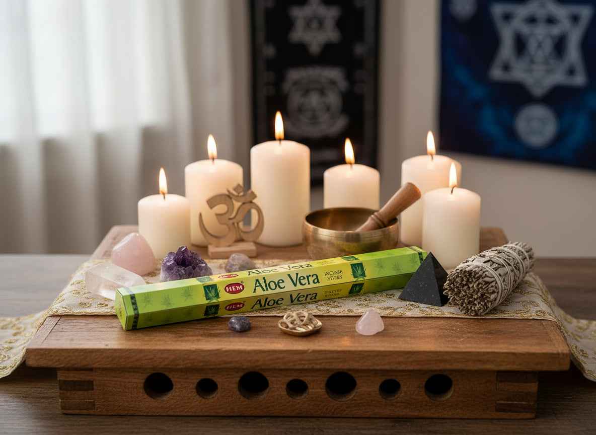 Hem Hexagon Aloe Vera Incense Sticks - Pure and Natural Fragrance for Relaxation and Serenity