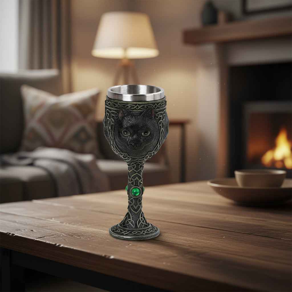 Black Cat Goblet - Enchanting Drinkware for Cat Lovers