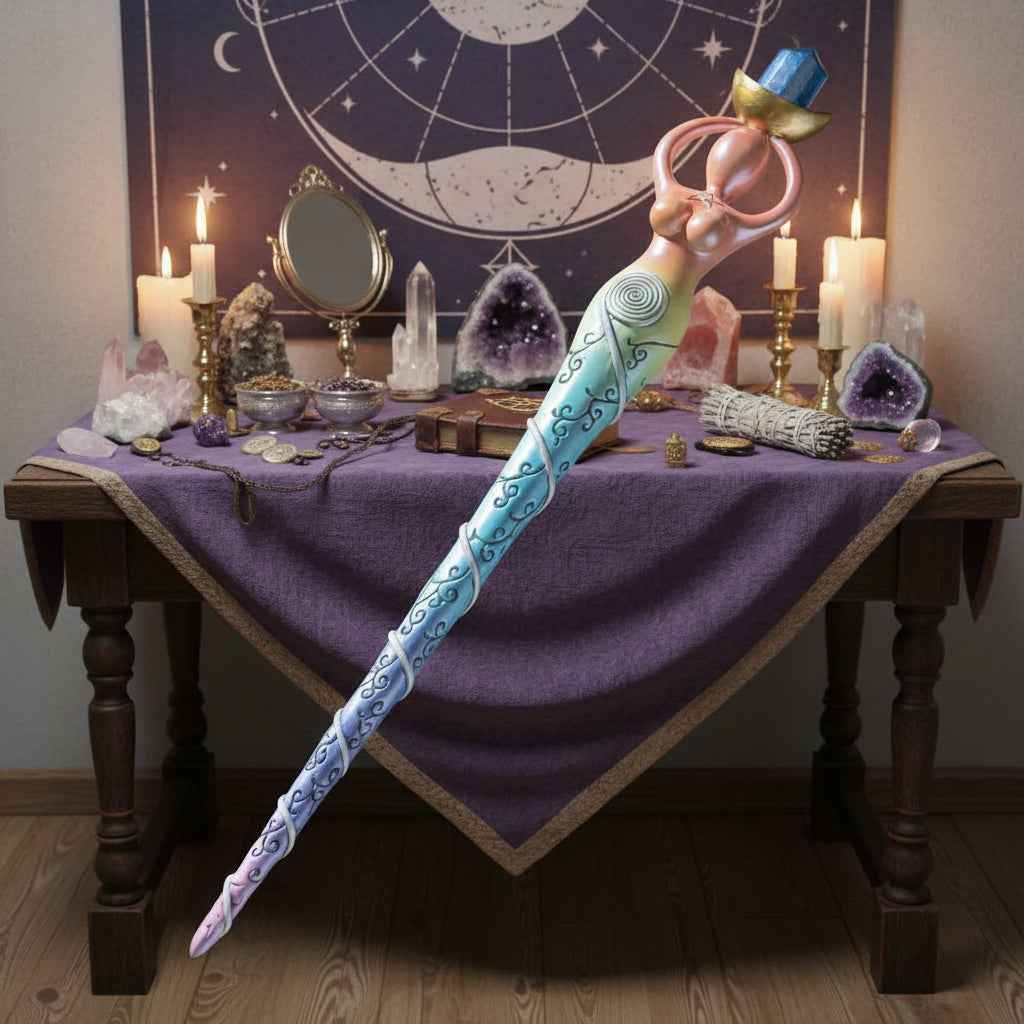 Spiral Goddess Mystical Wand for Enchantment and Transformation