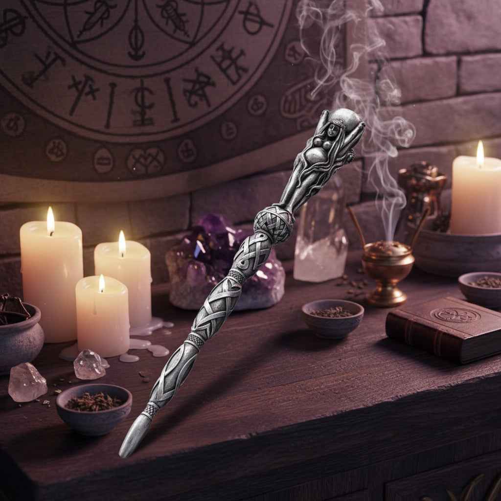 14 Inch Triple Goddess Wand for Spiritual Healing and Energy Balance