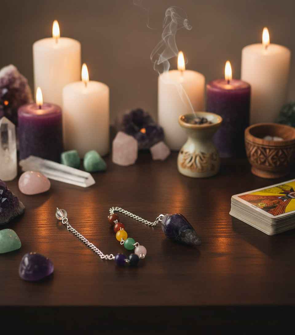Amethyst Chakra Pendulum Chain Drop for Energy Healing
