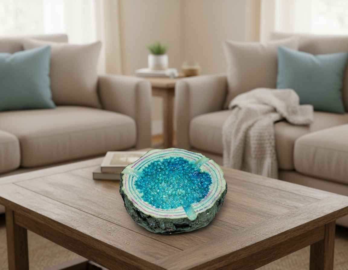 Blue Crystal Ashtray - Elegant and Sophisticated Design for Home Decor