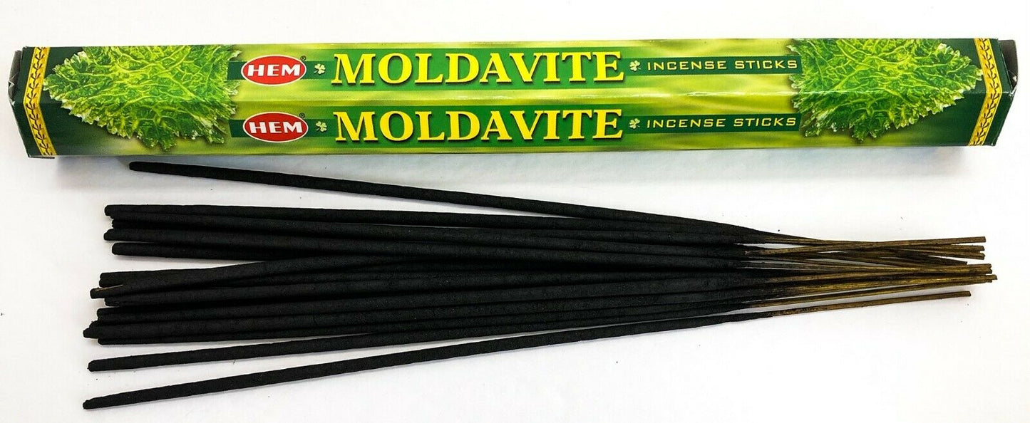 Hem Hexagon Moldavite Incense Sticks