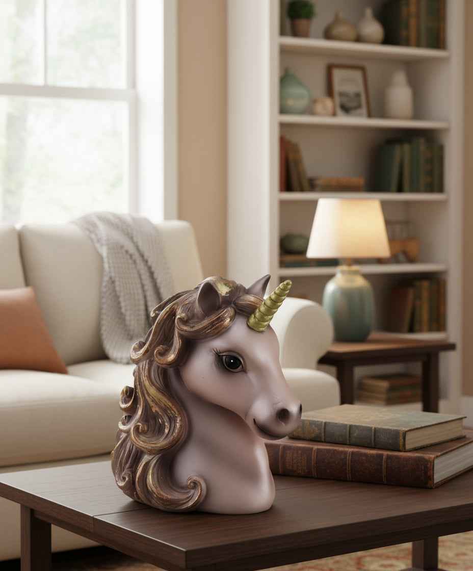 Beautiful Light Pink Unicorn Coin Bank With Hand Painted Gold Accents
