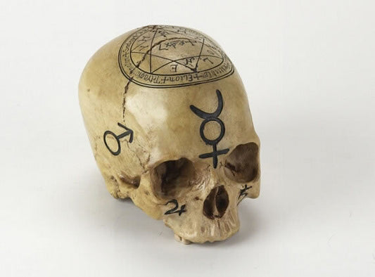 Pentagram Skull Figurine New