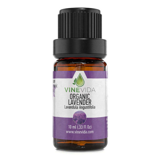 Natural Organic Lavender Essential Oil -100% Pure Organic Undiluted Therapeutic Grade Lavender Oil by VINEVIDA - 10mL Lavender Diffuser Aromatherapy - Organic Lavender Oil for Pain & More (10mL)