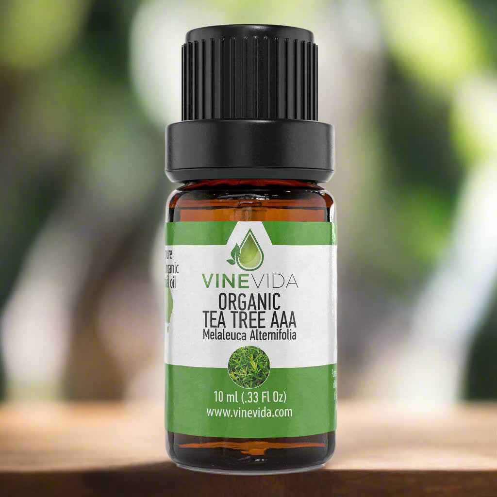 Organic Natural Tea Tree Essential Oil -100% Pure Undiluted Therapeutic Grade Organic Tea Tree Oil by VINEVIDA -10mL Natural Tea Tree Diffuser Aromatherapy - Organic Tea Tree Oil for Pain & More(10mL)