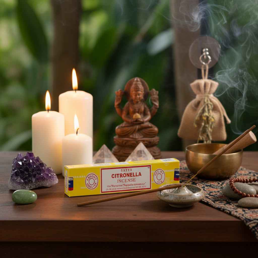 Satya Citronella Incense Sticks for Relaxation and Bug Repellent