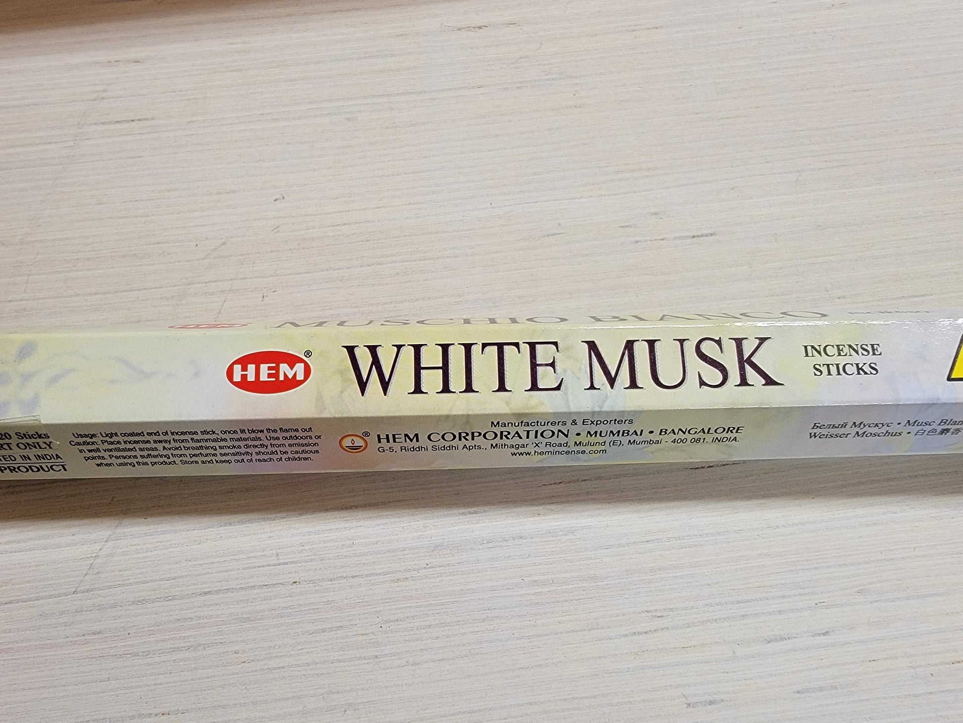 Hem Hexagon White Musk Incense Sticks