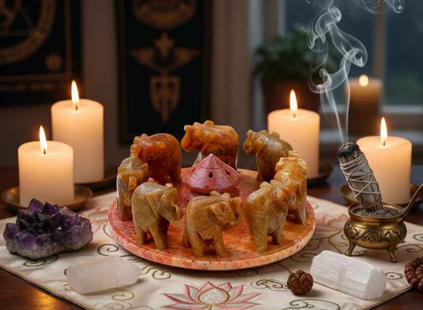 Elephant Soapstone Incense Burner for Serene Aromatherapy and Home Decor