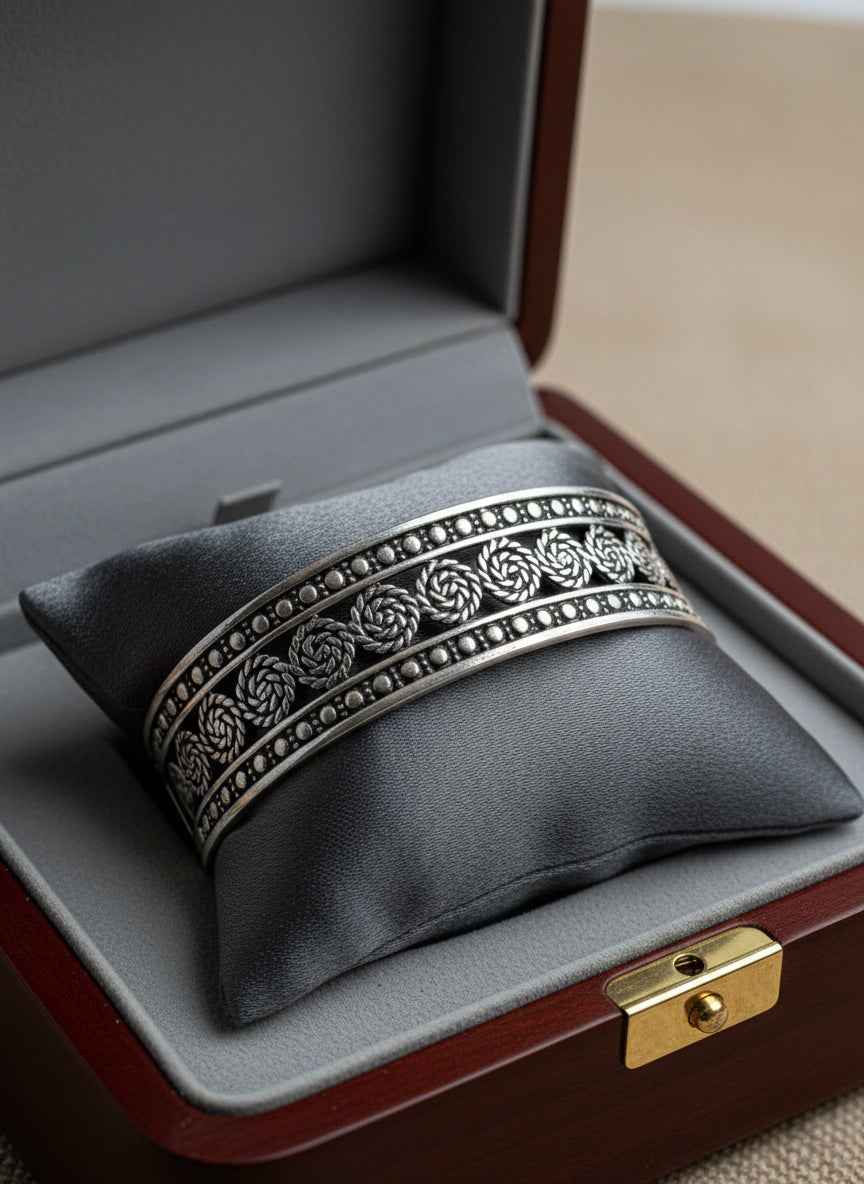 Open Swirls Cuff Bracelet 3/4"