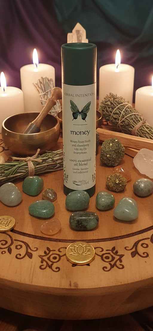 Herbal Intentions Money Candle for Prosperity and Abundance
