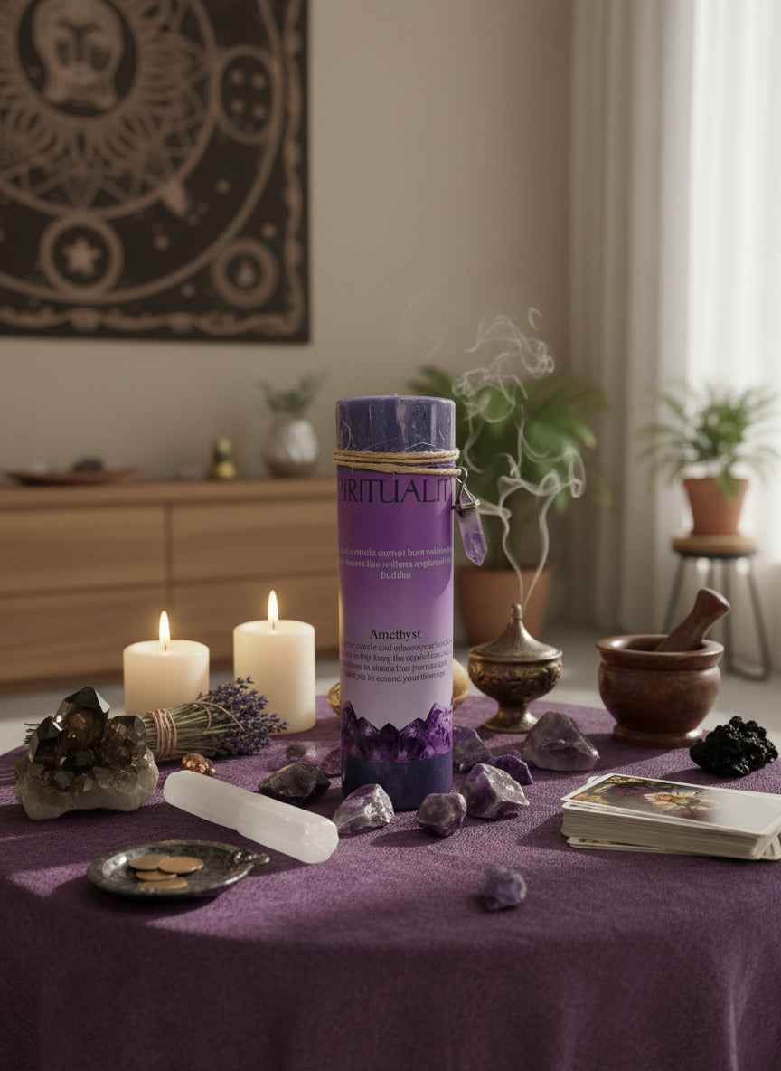 Spirituality Crystal Energy Candle for Mindfulness and Relaxation