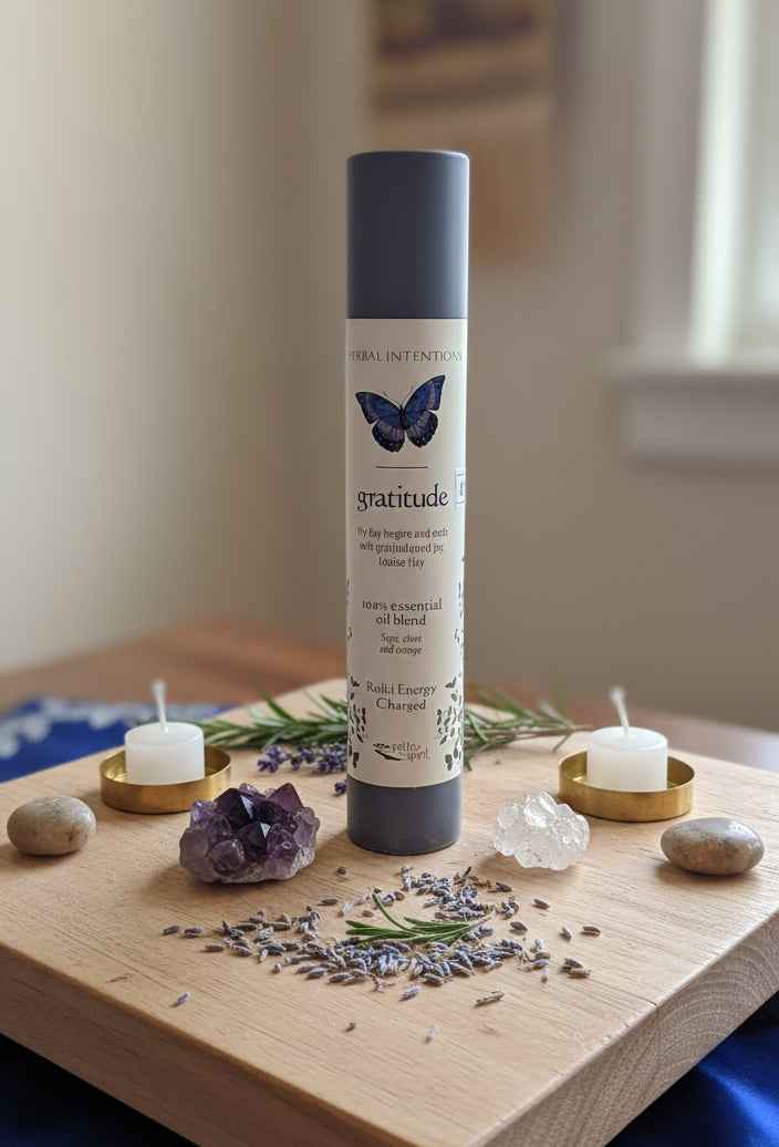 Herbal Intentions Gratitude Candle for Mindful Reflection and Serenity
