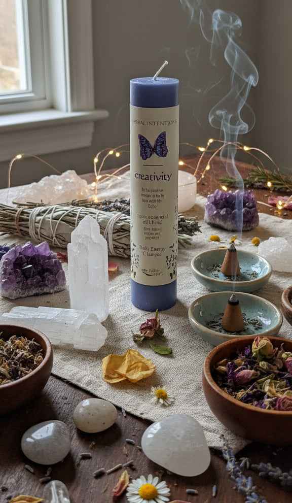 Herbal Intentions Creativity Candle for Enhanced Inspiration and Focus