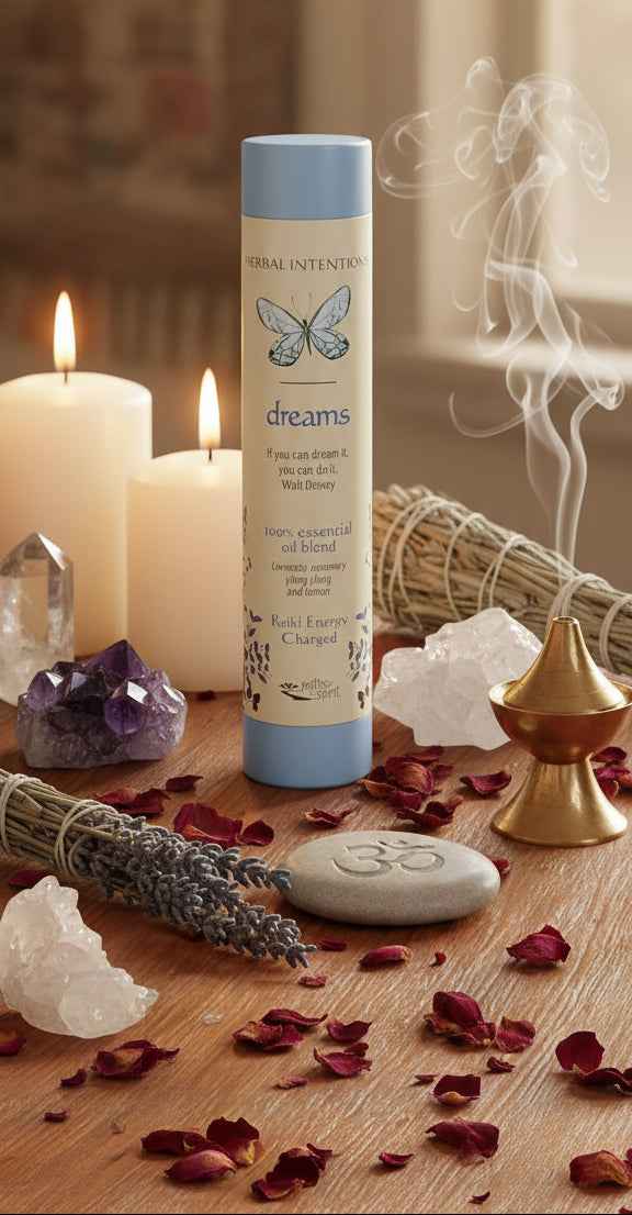 Herbal Intentions Dreams Candle for Peaceful Sleep and Relaxation