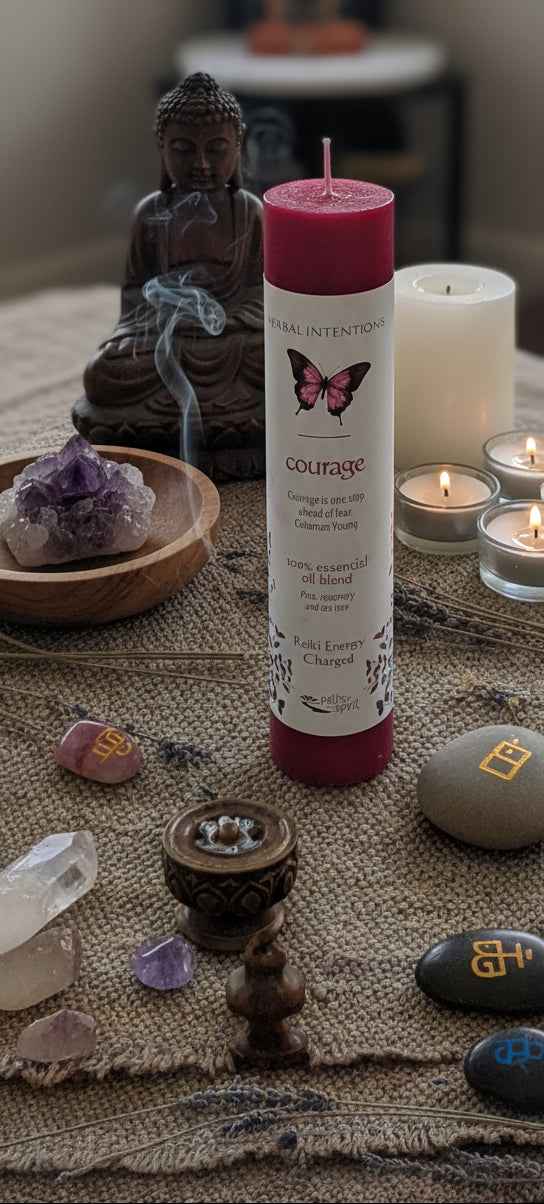 Herbal Intentions Courage Candle for Empowerment and Inner Strength