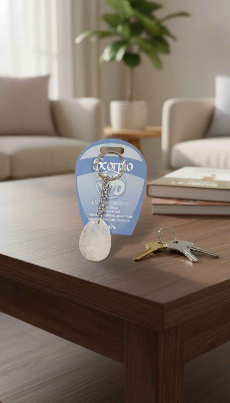 Scorpio Zodiac Quartz Keychain - Embrace Your Astrological Energy