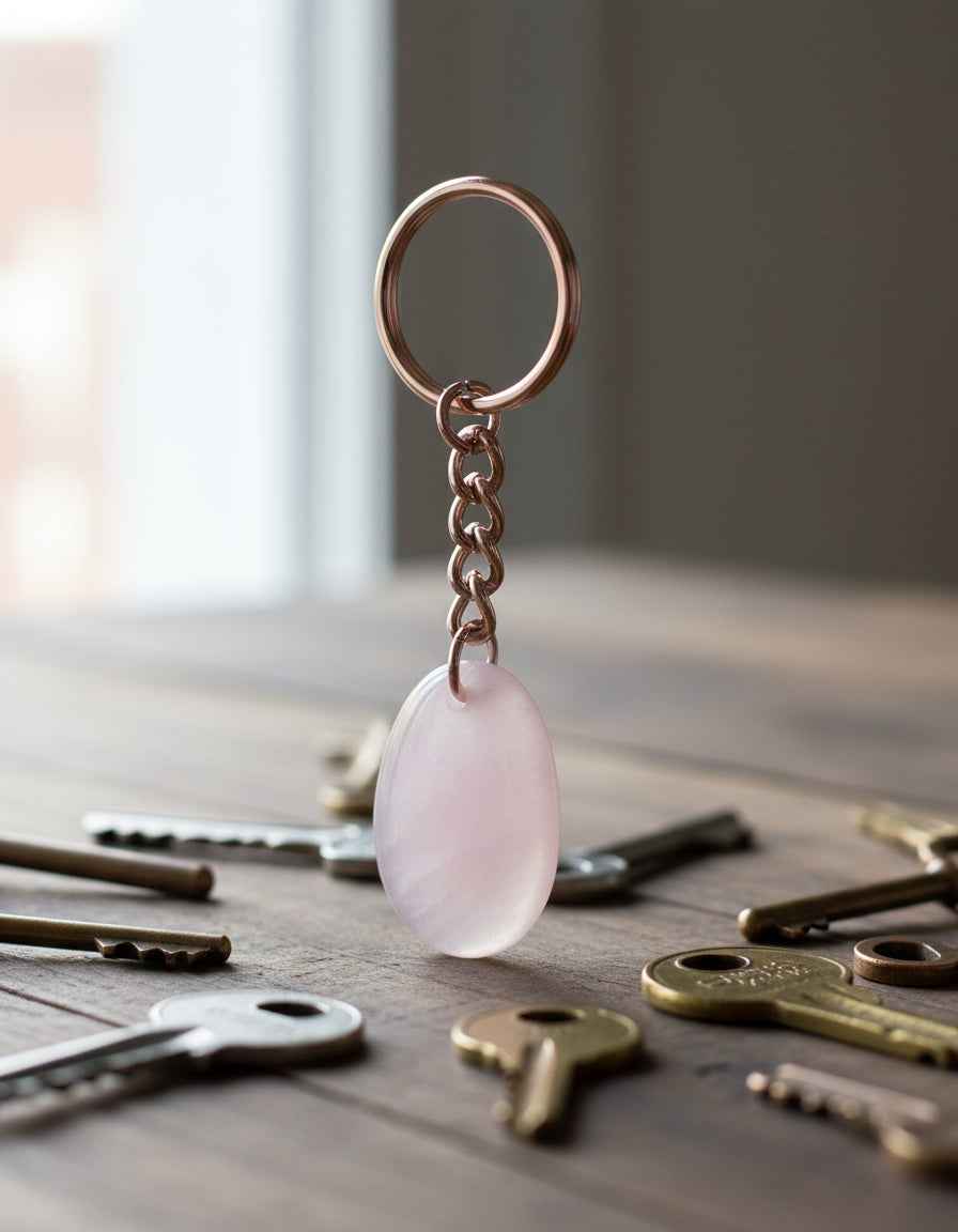 Taurus Zodiac Rose Quartz Keychain