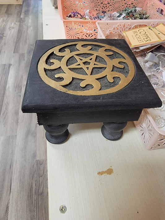 Pentacle Wooden Altar Table