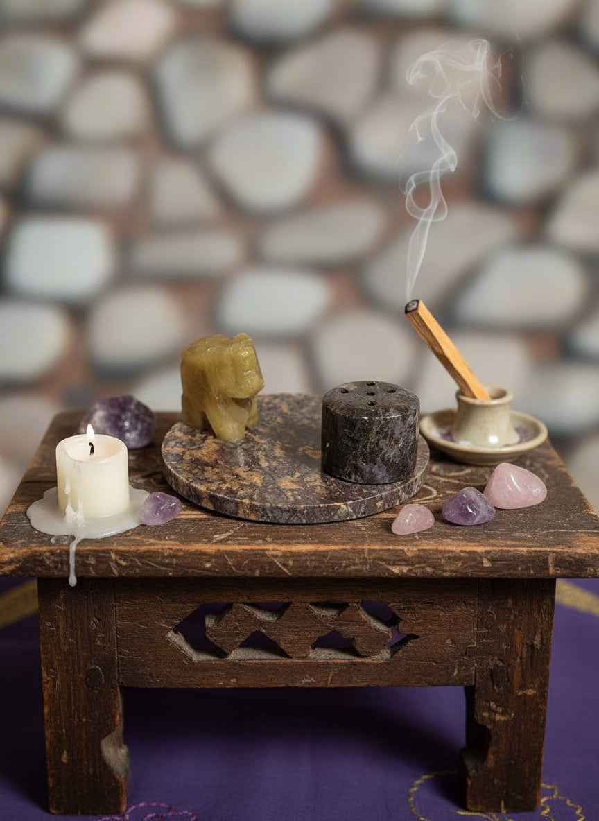 Stone Round Elephant Incense Burner - Elegant Home Décor for Tranquility and Relaxation