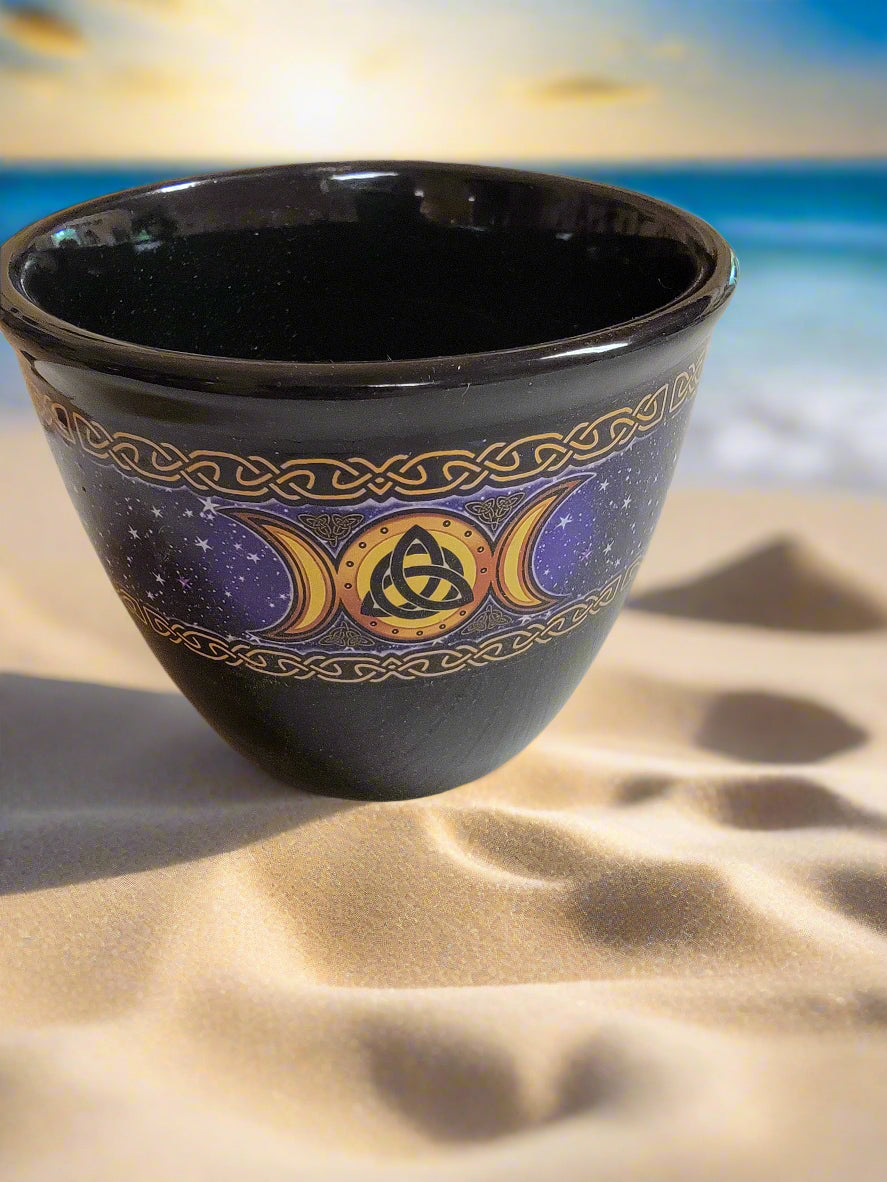 Triple Moon Smudge Pot
