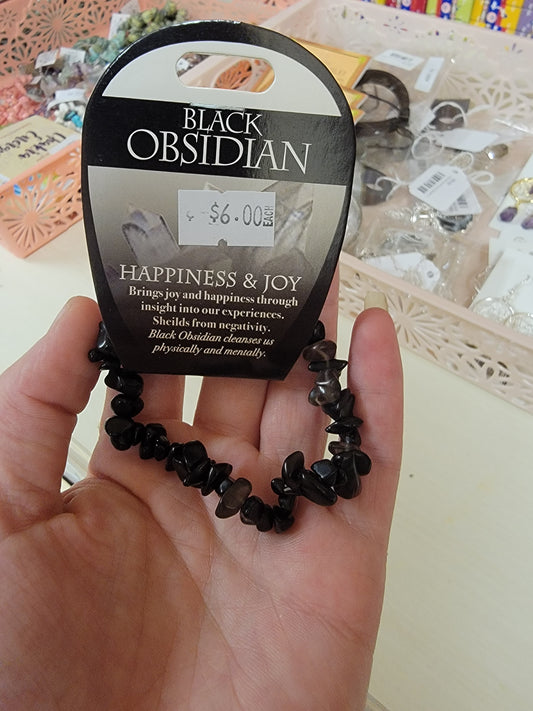 Black Obsidian Happiness & Joy Bracelet