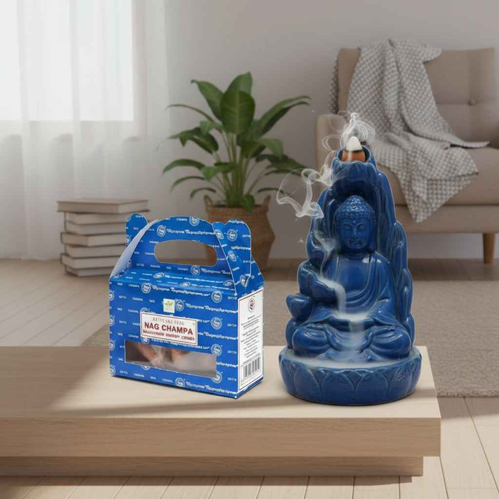 Satya Nag Champa Backflow Incense Cones for Serenity and Relaxation