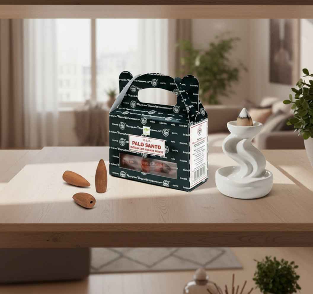 Satya Palo Santo Backflow Incense Cones for Relaxation and Aromatherapy