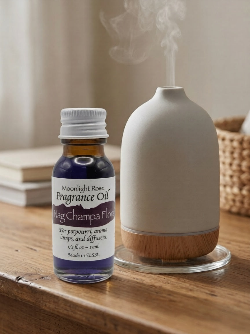 Moonlight Rose Nag Champa Flora Aroma Oil for Relaxation and Wellness