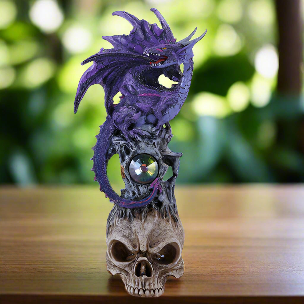 Purple Dragon On Skull