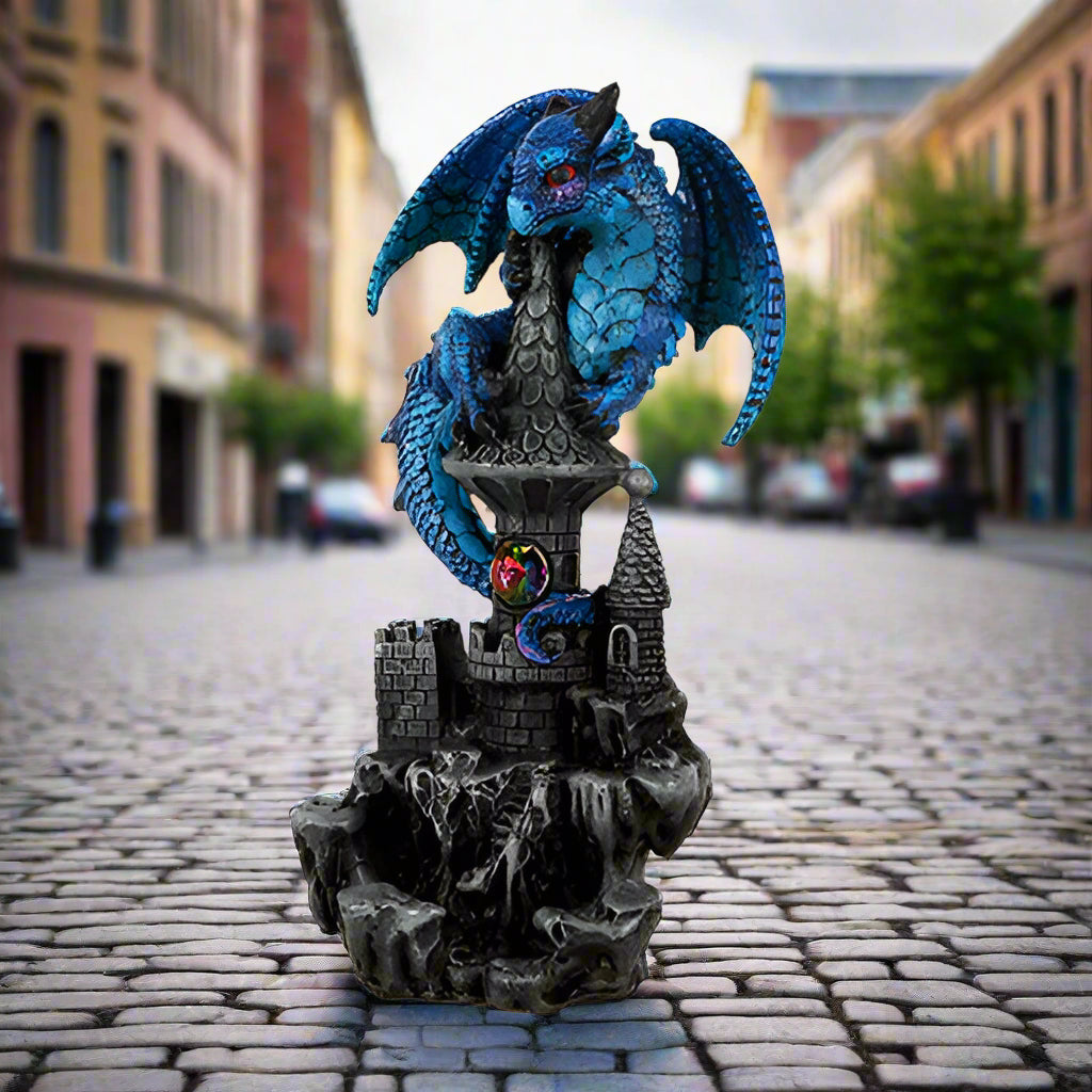 Small Blue Guardian Dragon Castle