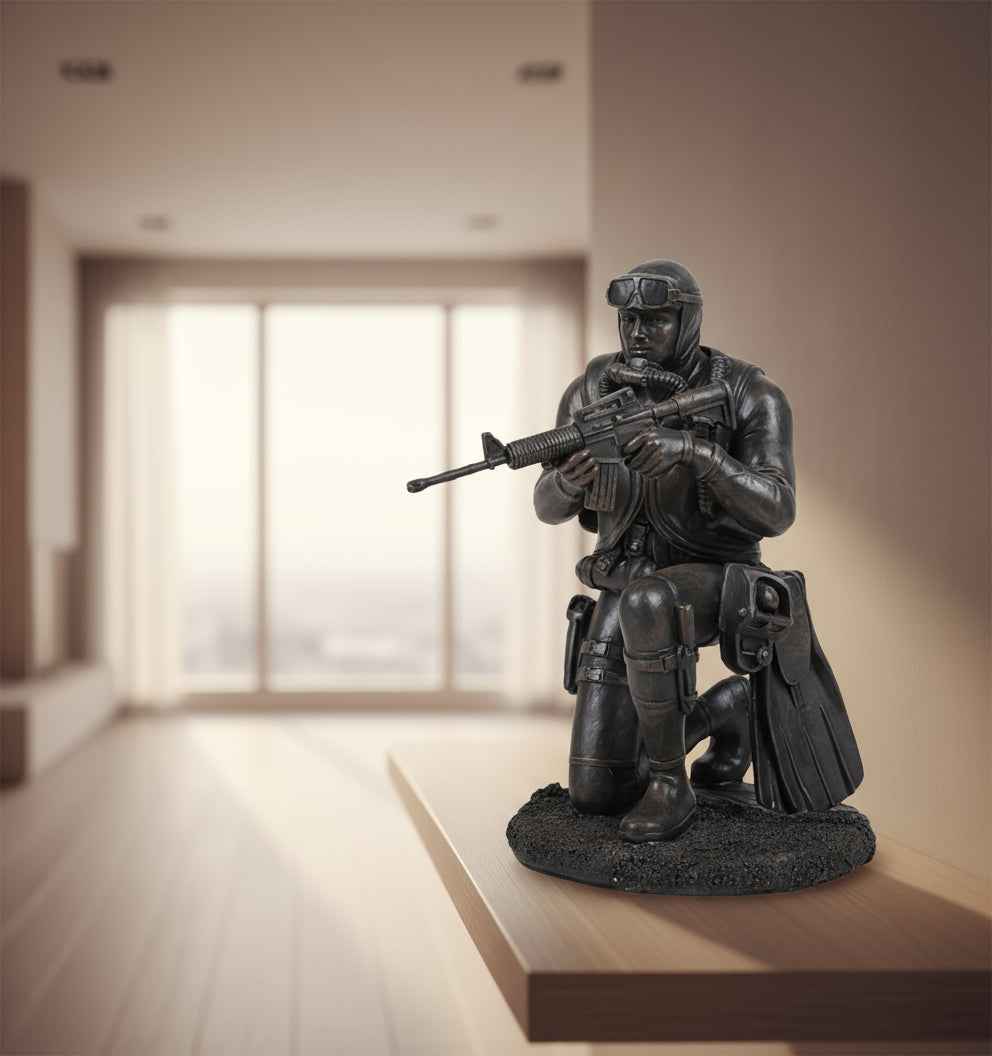 America's Finest Brave Soldier Checking Surrounding Military Heroes Collectible Figurine