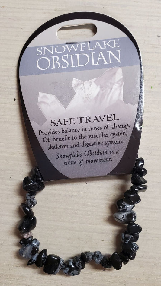 Snowflake Obsidian Safe Travel Bracelet