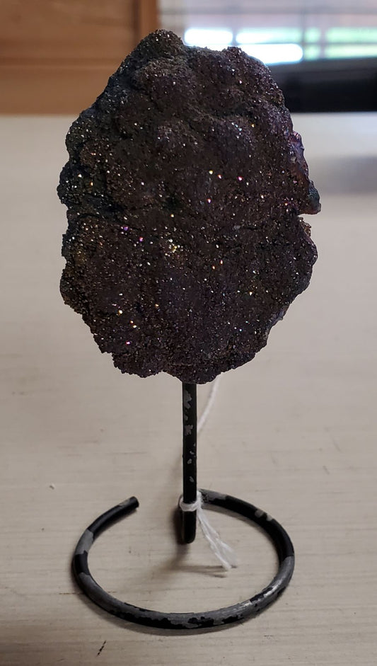 MINI TITANIUM AMETHYST DRUZY W/ METAL BASE (2.0" - 3.0") AVG