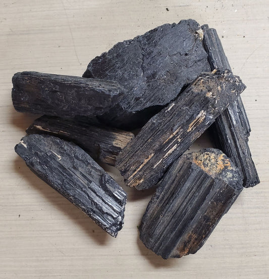 Black Tourmaline Rough Rock - 1 Pound