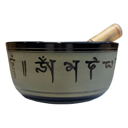 Black Singing Bowl – Aluminum, 6" Diameter with Mallet