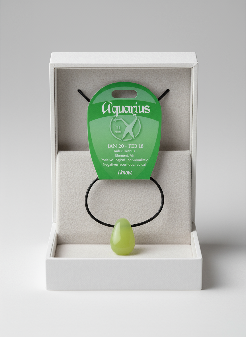 Aquarius New Jade Gemstone Necklace for Balance and Healing Energy